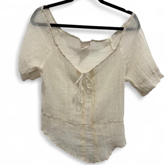 Vintage Topson Downs of California Cream Blouse size Large - Picture 1 of 2